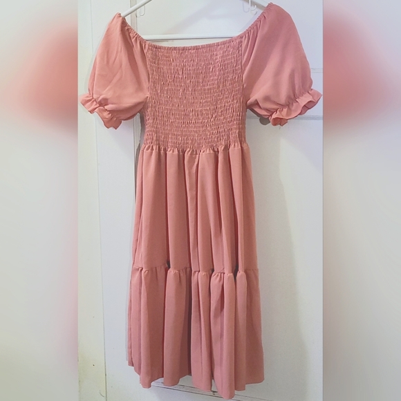 NWOT 😍XL Dusty Rose Peasant style dress - Picture 1 of 5